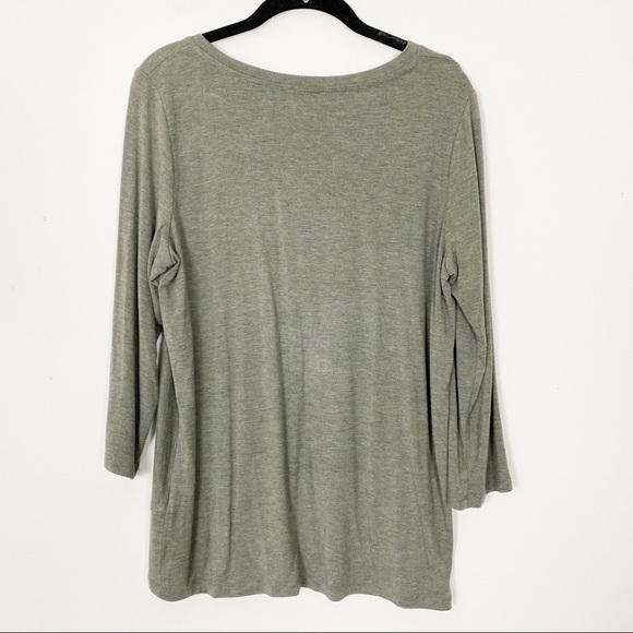 JANE & DELANCEY Deep Green Knotted Hem Top Medium - Picture 4 of 6